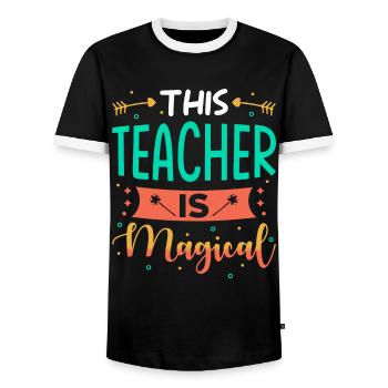 Lehrerin Geschenk - Männer Kontrast-T-Shirt - Schwarz/Weiß - Vorne - AI Model Female 172 light (172cm) & AI Model Male 178 light (178cm)