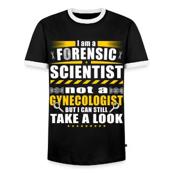 Ich bin Forensischen Wissenschaftler - Männer Kontrast-T-Shirt - Schwarz/Weiß - Vorne - AI Model Female 172 light (172cm) & AI Model Male 178 light (178cm)