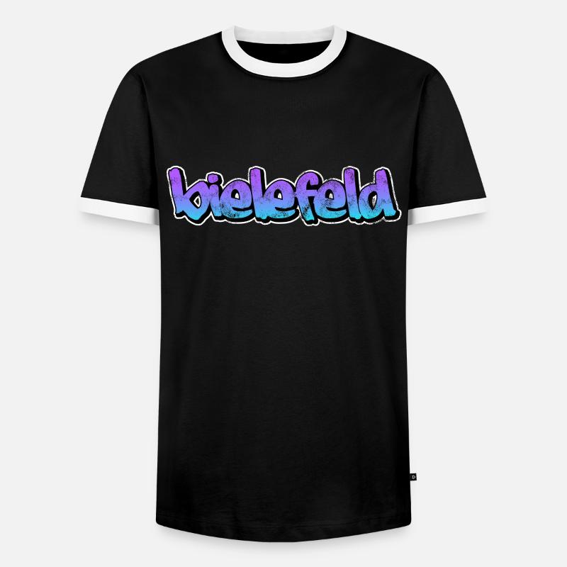 Bielefeld graffiti - Men's Ringer Shirt - black/white