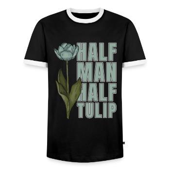 Tulipes Guy Tulipes - T-shirt contrasté Homme - noir/blanc - Devant - AI Model Female 172 light (172cm) & AI Model Male 178 light (178cm)