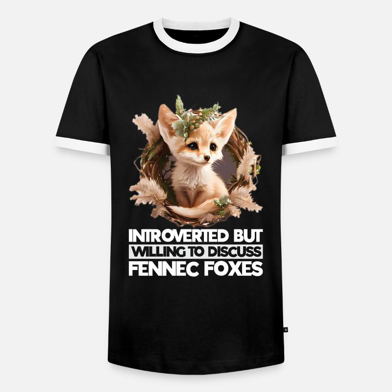 Fennec Fox - Männer Kontrast-T-Shirt - Schwarz/Weiß