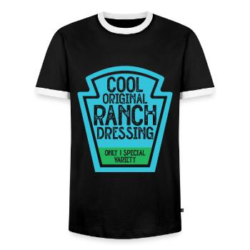 Ranch -Dressing -Ranch -Salatdressing - Männer Kontrast-T-Shirt - Schwarz/Weiß - Vorne - AI Model Female 172 light (172cm) & AI Model Male 178 light (178cm)
