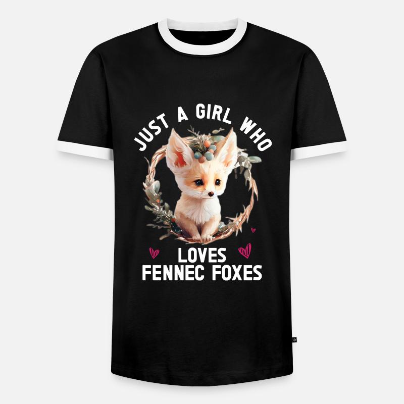 Fennec Fox - Männer Kontrast-T-Shirt - Schwarz/Weiß
