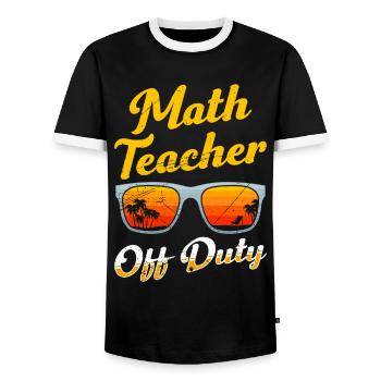 Math teacher Teacher off duty math teacher - Men's Ringer Shirt - black/white - Front - AI Model Female 172 light (172cm) & AI Model Male 178 light (178cm)