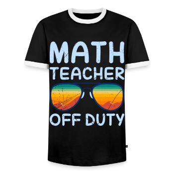 Math teacher Teacher off duty math teacher - Men's Ringer Shirt - black/white - Front - AI Model Female 172 light (172cm) & AI Model Male 178 light (178cm)