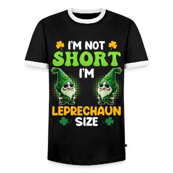 Leprechaun Size Little Friend St. Patrick's Day - Men's Ringer Shirt - black/white - Front - AI Model Female 172 light (172cm) & AI Model Male 178 light (178cm)
