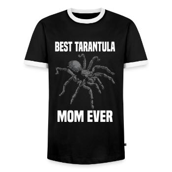 Tarantula Pet Arachnid - Men's Ringer Shirt - black/white - Front - AI Model Female 172 light (172cm) & AI Model Male 178 light (178cm)