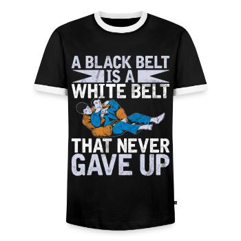 Jiu Jitsu Martial Arts Kung Fu & Karate Jiu Jitsu - Men's Ringer Shirt - black/white - Front - AI Model Female 172 light (172cm) & AI Model Male 178 light (178cm)