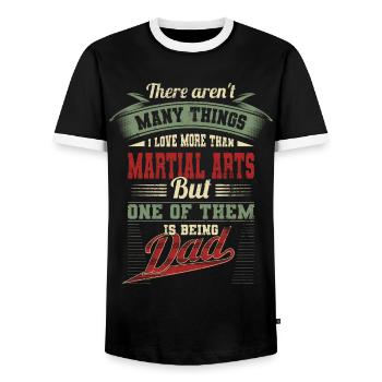 Father's Day MMA Martial Arts Dad Birthday Gift - Men's Ringer Shirt - black/white - Front - AI Model Female 172 light (172cm) & AI Model Male 178 light (178cm)