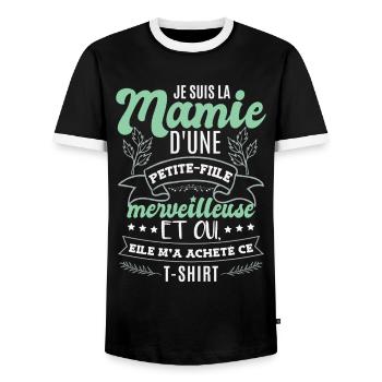 Je Suis La Mamie D'Une Petite-Fille - T-shirt contrasté Homme - noir/blanc - Devant - AI Model Female 172 light (172cm) & AI Model Male 178 light (178cm)