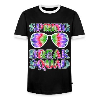 Spring Break Squad Sommerferien Spring Break - Männer Kontrast-T-Shirt - Schwarz/Weiß - Vorne - AI Model Female 172 light (172cm) & AI Model Male 178 light (178cm)
