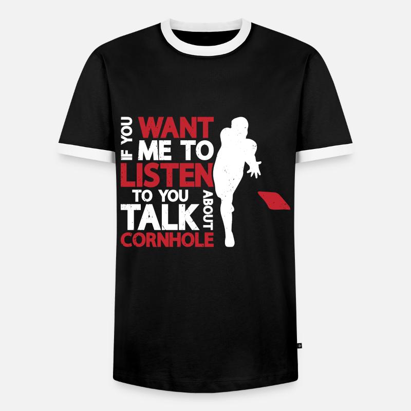 Cornhole - Men's Ringer Shirt - black/white