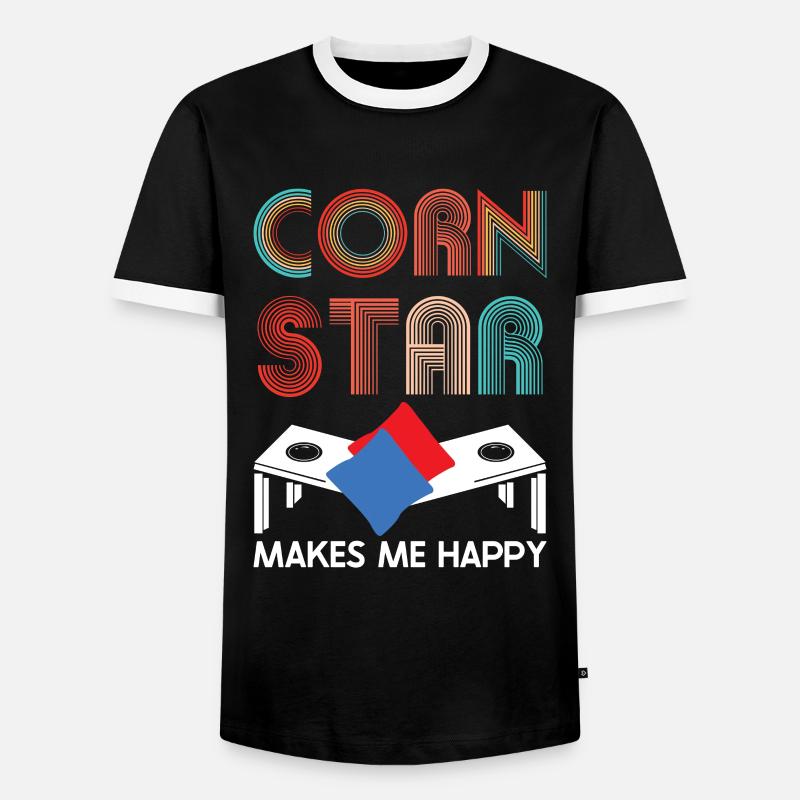 Cornhole - Men's Ringer Shirt - black/white