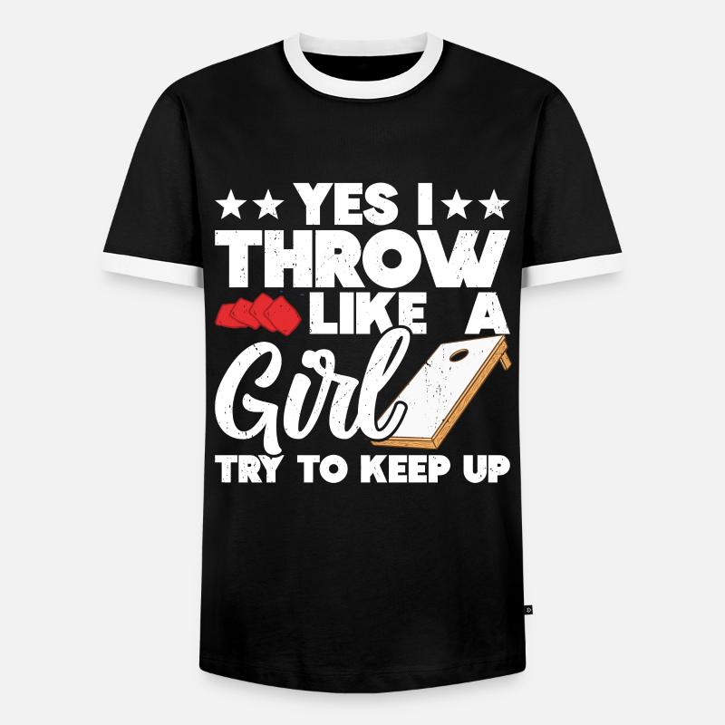 Cornhole - Men's Ringer Shirt - black/white