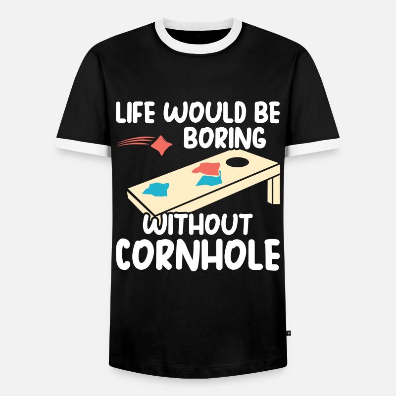 Cornhole - Men's Ringer Shirt - black/white