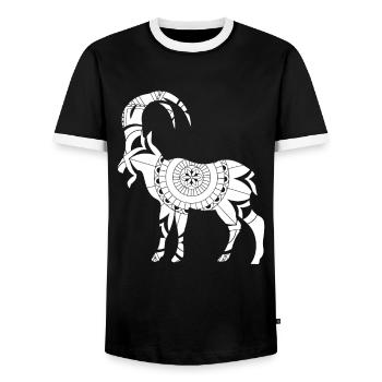 Zodiac sign Capricorn symbol - Men's Ringer Shirt - black/white - Front - AI Model Female 172 light (172cm) & AI Model Male 178 light (178cm)