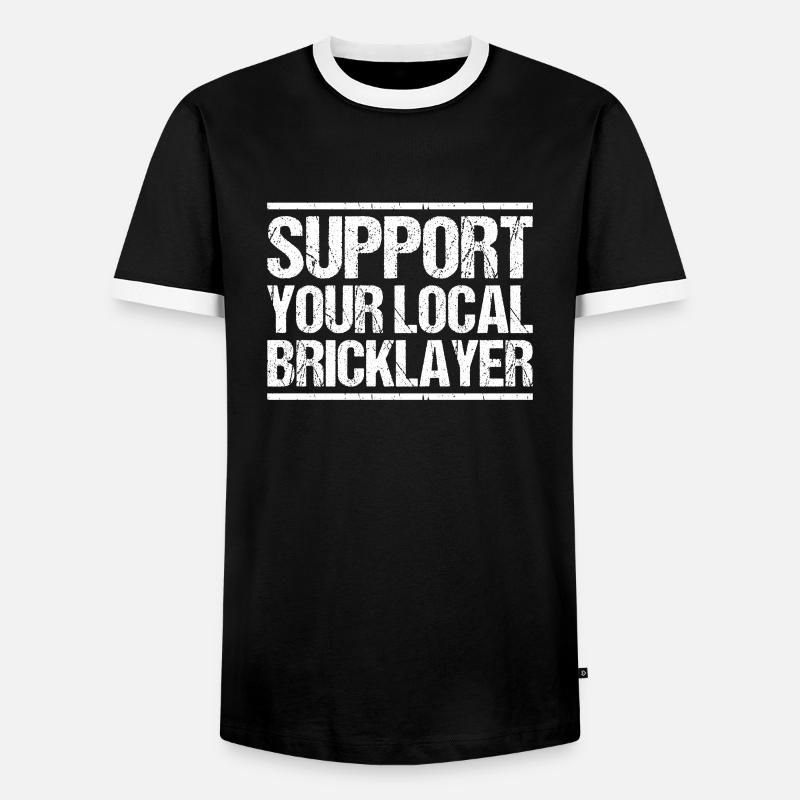 Master Masonry Masonry Bricklayer Mason - Men's Ringer Shirt - black/white