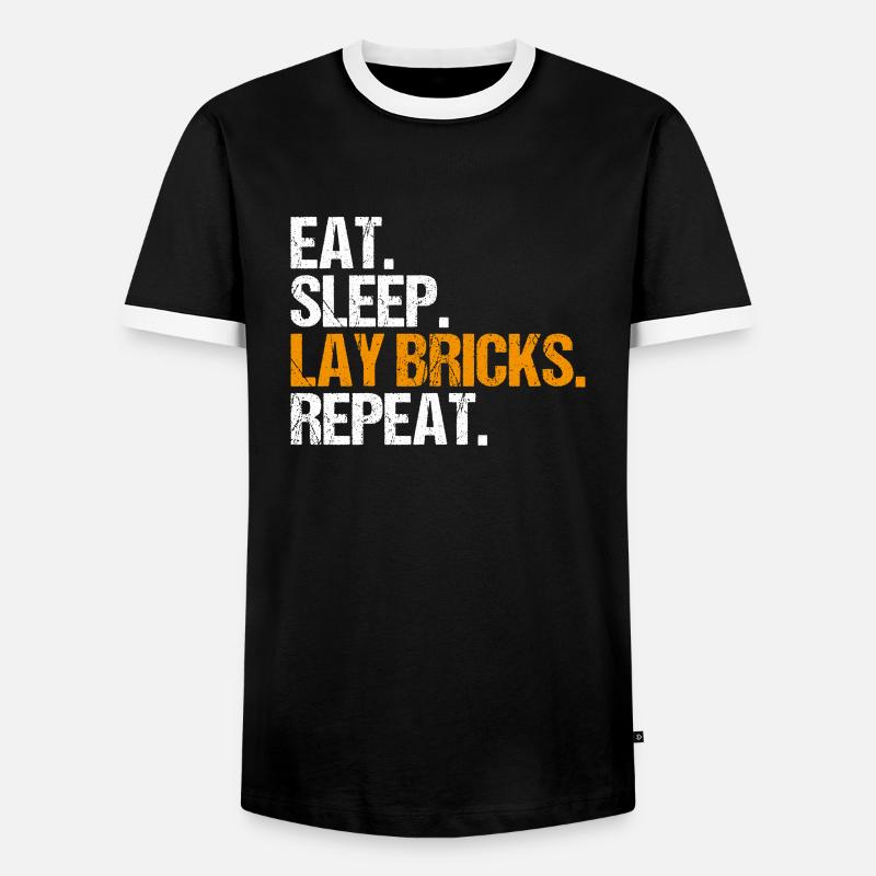 Master Masonry Masonry Bricklayer Mason - Men's Ringer Shirt - black/white