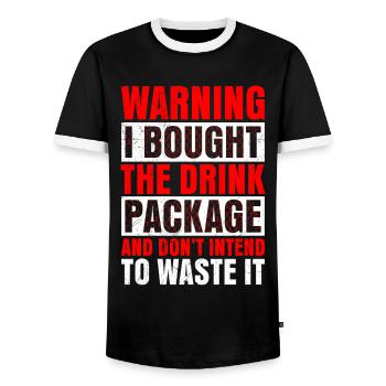Attention j’ai réservé le forfait boissons party - T-shirt contrasté Homme - noir/blanc - Devant - AI Model Female 172 light (172cm) & AI Model Male 178 light (178cm)