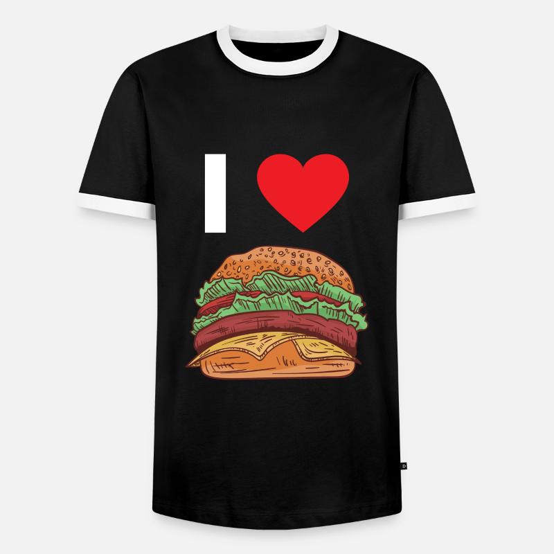 Hamburger - Men's Ringer Shirt - black/white