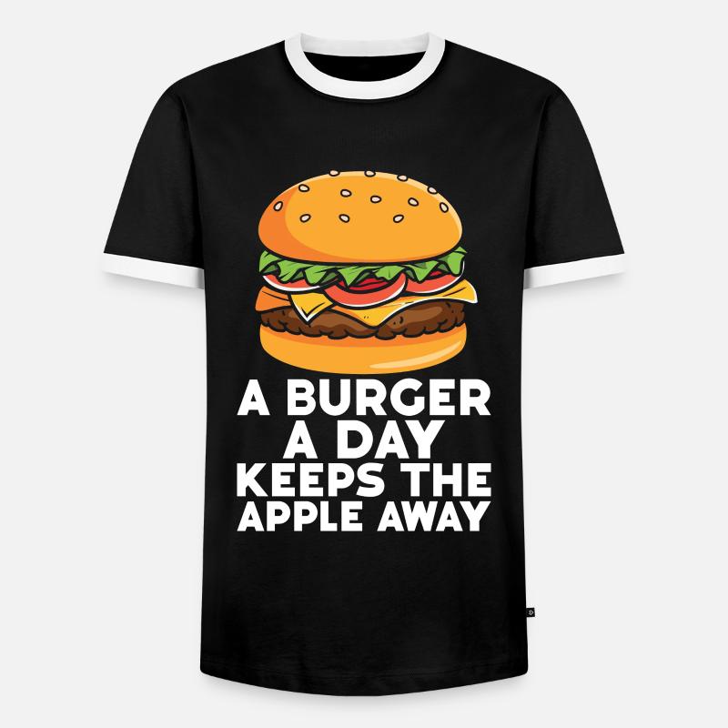 Hamburger - Männer Kontrast-T-Shirt - Schwarz/Weiß