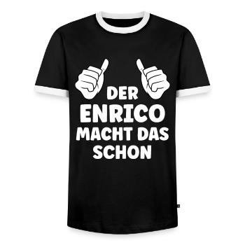Enrico Lustiger Spruch Vorname Name Enrico - Männer Kontrast-T-Shirt - Schwarz/Weiß - Vorne - AI Model Female 172 light (172cm) & AI Model Male 178 light (178cm)