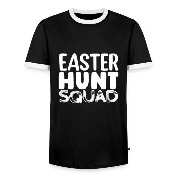Happy Easter Rabbit Funny Easter Day - Men's Ringer Shirt - black/white - Front - AI Model Female 172 light (172cm) & AI Model Male 178 light (178cm)