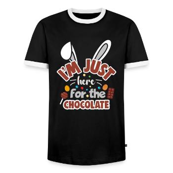 Happy Easter Rabbit Funny Easter Day - Men's Ringer Shirt - black/white - Front - AI Model Female 172 light (172cm) & AI Model Male 178 light (178cm)