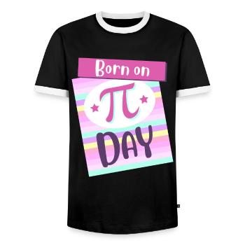 Né le jour de Pi Big Pi Symbol Awesome 3.14 Pi Day - T-shirt contrasté Homme - noir/blanc - Devant - AI Model Female 172 light (172cm) & AI Model Male 178 light (178cm)