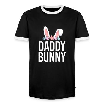 Happy Easter Rabbit Funny Easter Day - Men's Ringer Shirt - black/white - Front - AI Model Female 172 light (172cm) & AI Model Male 178 light (178cm)