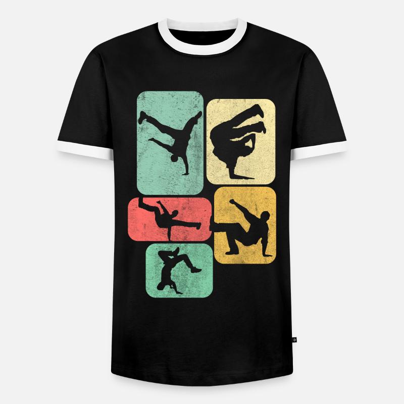 Retro Breakdance Breakdancer Dancing - Men's Ringer Shirt - black/white