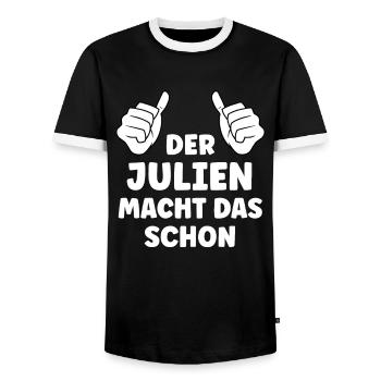 Julien Lustiger Spruch Vorname Name Julien - Männer Kontrast-T-Shirt - Schwarz/Weiß - Vorne - AI Model Female 172 light (172cm) & AI Model Male 178 light (178cm)