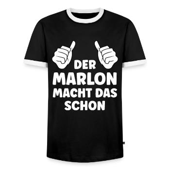Marlon Lustiger Spruch Vorname Name Marlon - Männer Kontrast-T-Shirt - Schwarz/Weiß - Vorne - AI Model Female 172 light (172cm) & AI Model Male 178 light (178cm)