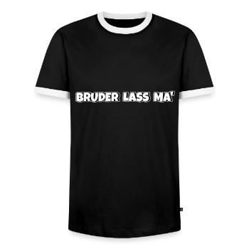 Bruder lass ma - Männer Kontrast-T-Shirt - Schwarz/Weiß - Vorne - AI Model Female 172 light (172cm) & AI Model Male 178 light (178cm)