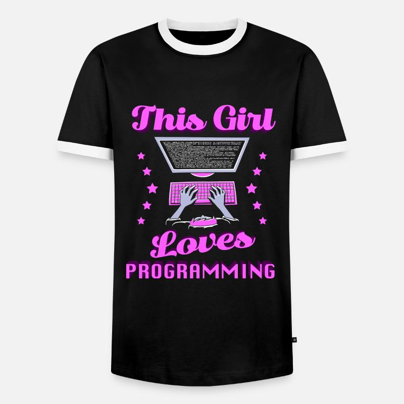 Développeur Coder Programmeur Girl - T-shirt contrasté Homme - noir/blanc