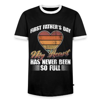 Erster Vatertag Papa Erstes Mal Papa Geschenk - Männer Kontrast-T-Shirt - Schwarz/Weiß - Vorne - AI Model Female 172 light (172cm) & AI Model Male 178 light (178cm)