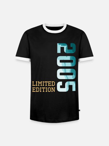 2005 Limited Edition - Männer Kontrast-T-Shirt - Schwarz/Weiß