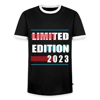 Édition limitée 2023 - T-shirt contrasté Homme - noir/blanc - Devant - AI Model Female 172 light (172cm) & AI Model Male 178 light (178cm)