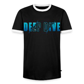 Plongée profonde Freedive DeepDive - T-shirt contrasté Homme - noir/blanc - Devant - AI Model Female 172 light (172cm) & AI Model Male 178 light (178cm)