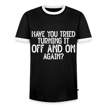 Technologie de soutien à la réparation d’ordinateurs - T-shirt contrasté Homme - noir/blanc - Devant - AI Model Female 172 light (172cm) & AI Model Male 178 light (178cm)