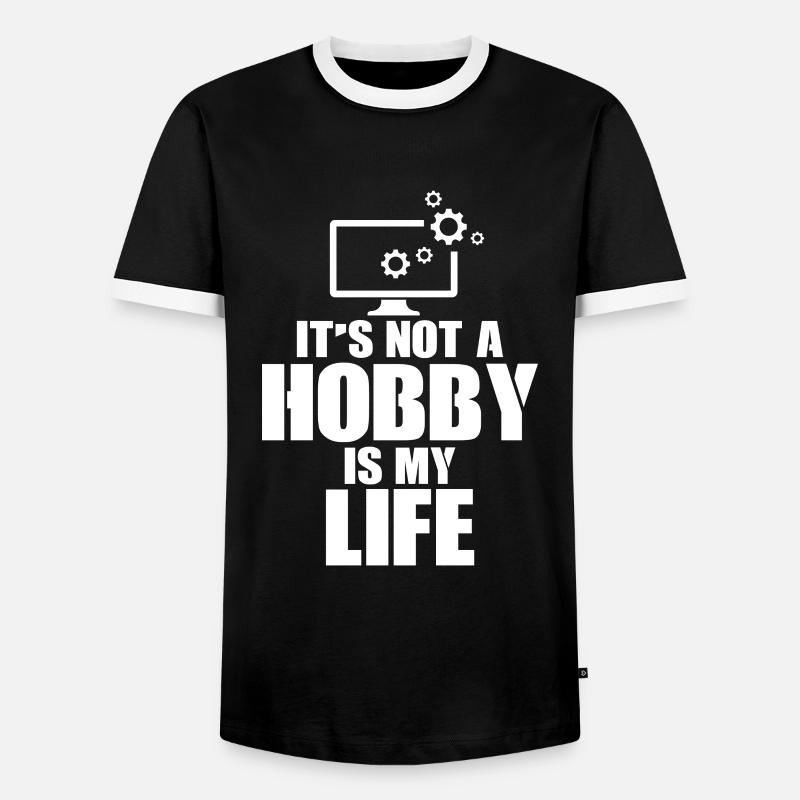 Computerreparaturtechnologie -Support -Technologie - Männer Kontrast-T-Shirt - Schwarz/Weiß