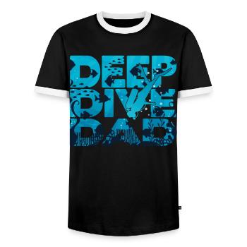 Freedive Tief Tauchen DeepDive dad - Männer Kontrast-T-Shirt - Schwarz/Weiß - Vorne - AI Model Female 172 light (172cm) & AI Model Male 178 light (178cm)