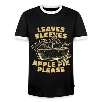 Apple Pie Leaves Sleeves And Apple Tree Pastries - Men's Ringer Shirt - black/white - Front - AI Model Female 172 light (172cm) & AI Model Male 178 light (178cm)