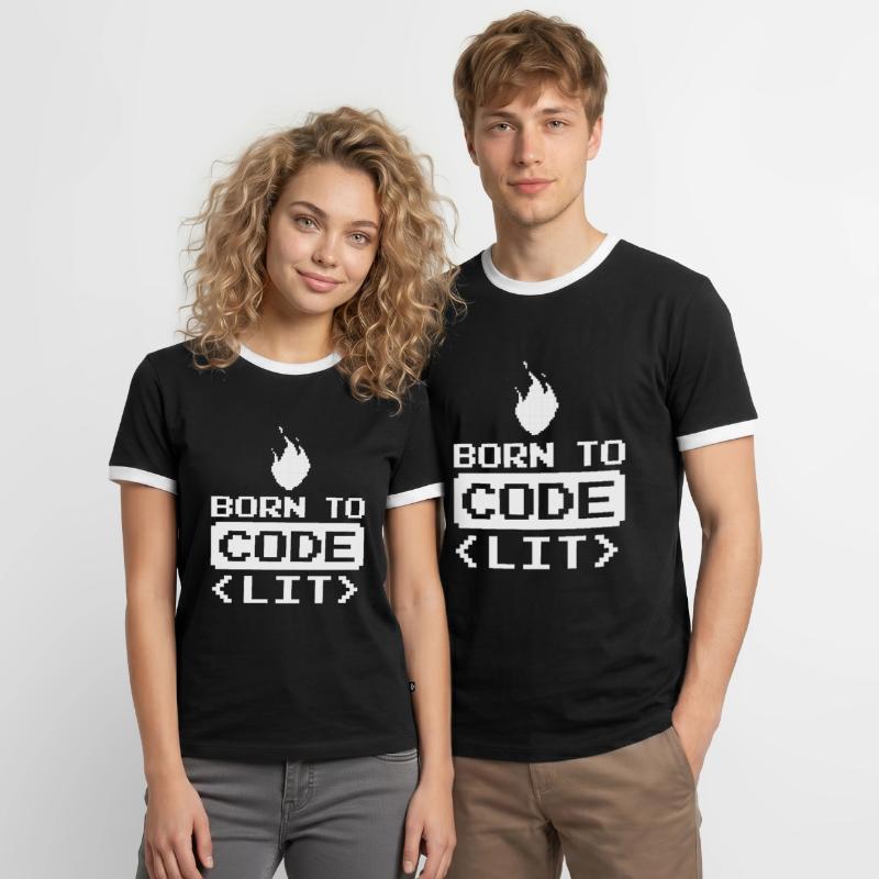 Developer Coder Programmer Funny Men's Ringer Shirt