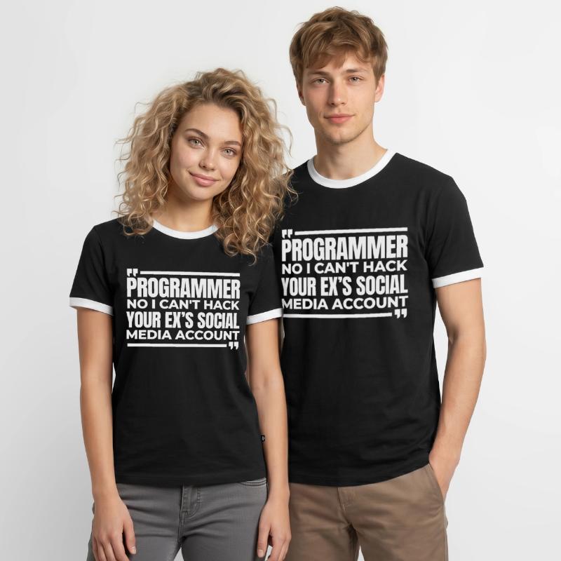 Developer Coder Programmer Funny Men's Ringer Shirt