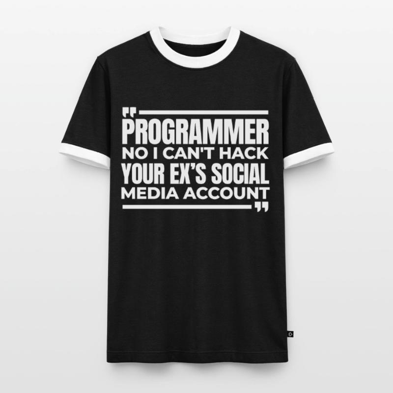 Developer Coder Programmer Funny Men's Ringer Shirt