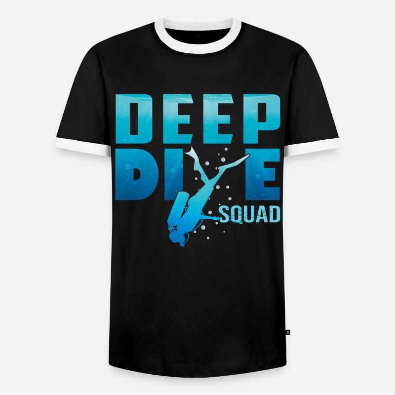 Deep Diving Freedive DeepDive - Men's Ringer Shirt - black/white