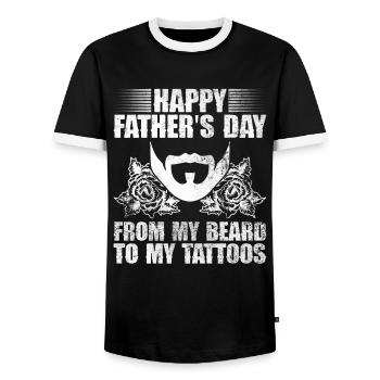 Bonne fête des pères De ma barbe à la mienne - T-shirt contrasté Homme - noir/blanc - Devant - AI Model Female 172 light (172cm) & AI Model Male 178 light (178cm)