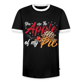 Apple Pie You Are The Apple Of My Cooking Pastries - Men's Ringer Shirt - black/white - Front - AI Model Female 172 light (172cm) & AI Model Male 178 light (178cm)