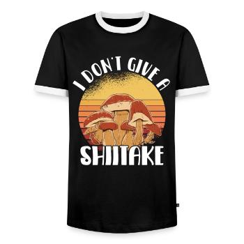 Cueilleur de champignons Chasseurs de champignons Amateurs de champignons Champignons Ferme de champignons - T-shirt contrasté Homme - noir/blanc - Devant - AI Model Female 172 light (172cm) & AI Model Male 178 light (178cm)